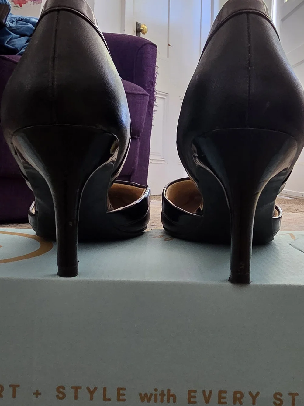 Life Stride Black Pointed D'Orsay Heels